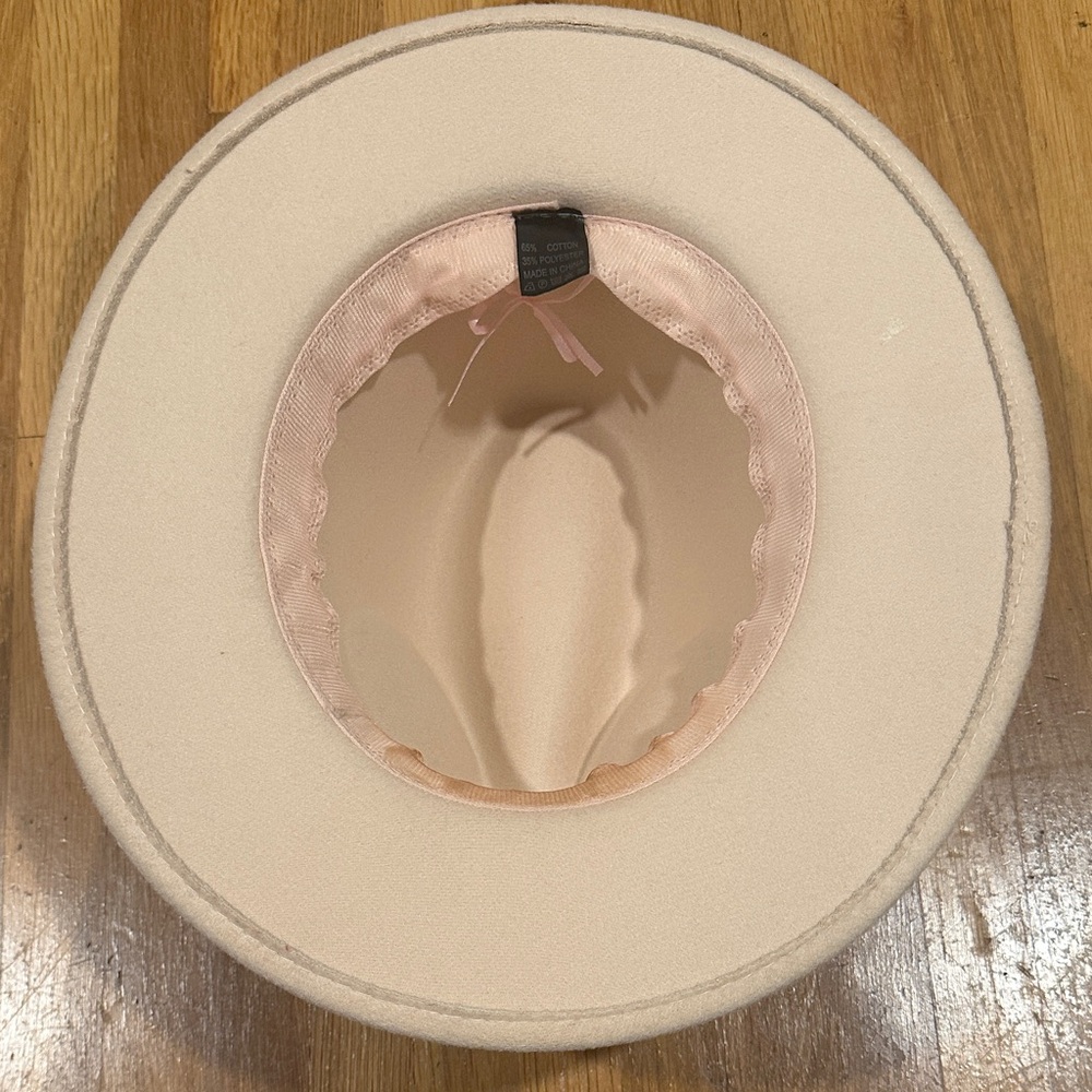 *last chance* Amazon | Elegant blush pink Fedora Hat with Chain Detail - Picture 6 of 14